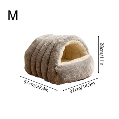 FellNest Haustier Schlafnest faltbar Katzenbett und Hundehöhle warm platzsparend Indoor für Katzen Welpen und Kaninchen