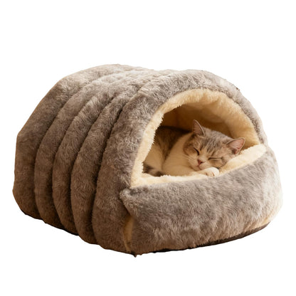 FellNest Haustier Schlafnest faltbar Katzenbett und Hundehöhle warm platzsparend Indoor für Katzen Welpen und Kaninchen