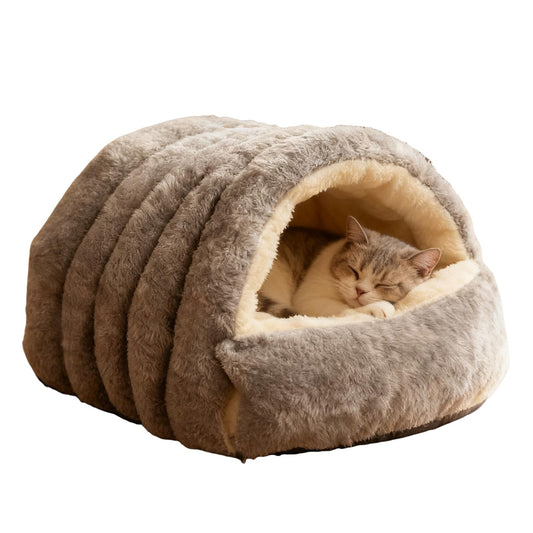 FellNest Haustier Schlafnest faltbar Katzenbett und Hundehöhle warm platzsparend Indoor für Katzen Welpen und Kaninchen